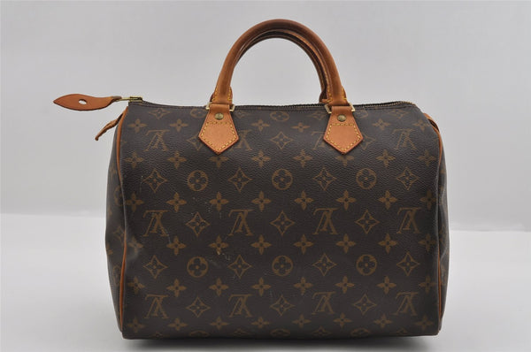 Authentic Louis Vuitton Monogram Speedy 30 Hand Boston Bag M41526 LV 1847I