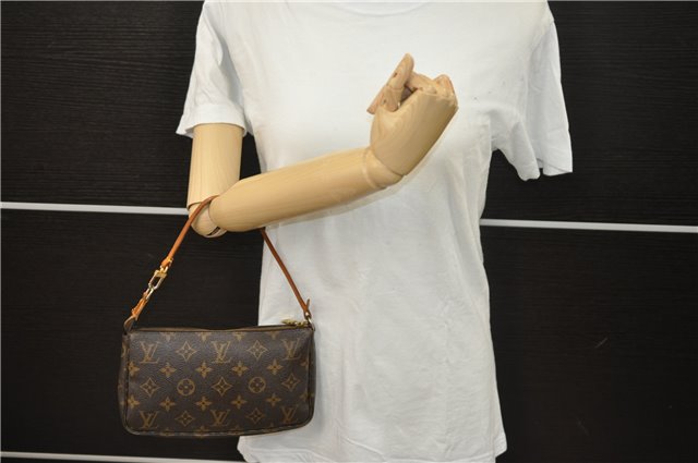 Authentic Louis Vuitton Monogram Pochette Accessoires Pouch M51980 LV 1848D