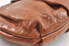 Authentic PRADA Vintage Leather Nappa Clutch Hand Bag Purse Brown 1848G