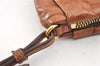 Authentic PRADA Vintage Leather Nappa Clutch Hand Bag Purse Brown 1848G