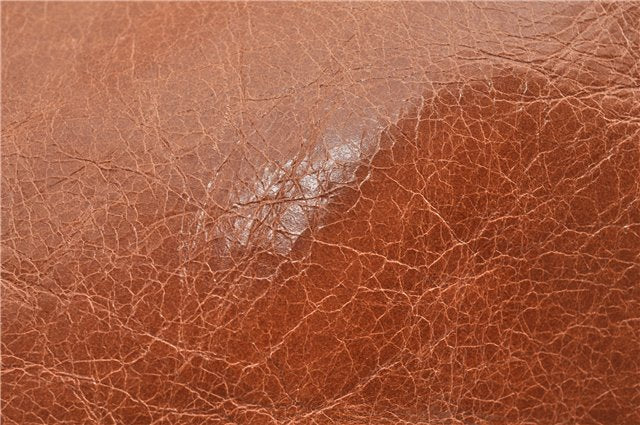 Authentic PRADA Vintage Leather Nappa Clutch Hand Bag Purse Brown 1848G