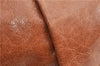 Authentic PRADA Vintage Leather Nappa Clutch Hand Bag Purse Brown 1848G