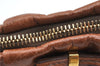 Authentic PRADA Vintage Leather Nappa Clutch Hand Bag Purse Brown 1848G
