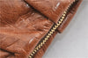 Authentic PRADA Vintage Leather Nappa Clutch Hand Bag Purse Brown 1848G