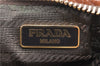 Authentic PRADA Vintage Leather Nappa Clutch Hand Bag Purse Brown 1848G