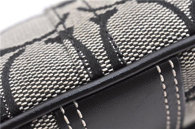 Authentic COACH Signature Shoulder Cross Bag Canvas Leather 6016 Black 1849G