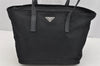 Authentic PRADA Vintage Nylon Tessuto Leather Tote Hand Bag Black 1850I