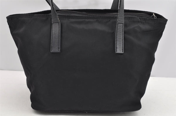 Authentic PRADA Vintage Nylon Tessuto Leather Tote Hand Bag Black 1850I