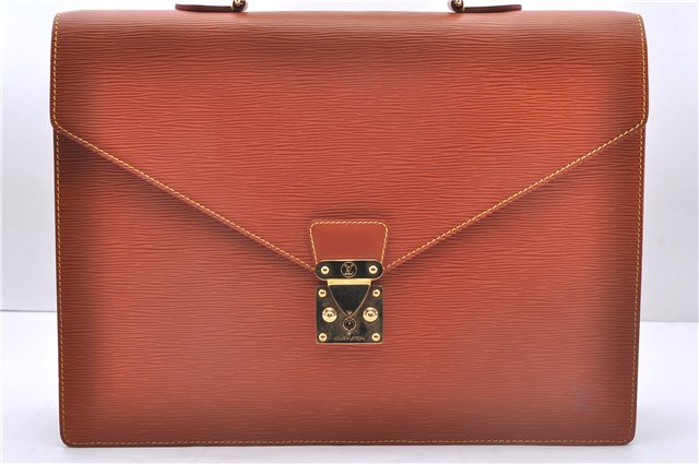 Authentic Louis Vuitton Epi Serviette Conseiller Brown Briefcase M54428 LV 1851E