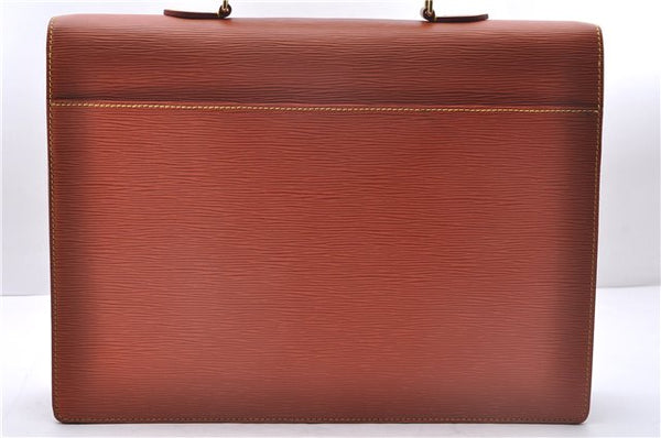 Authentic Louis Vuitton Epi Serviette Conseiller Brown Briefcase M54428 LV 1851E