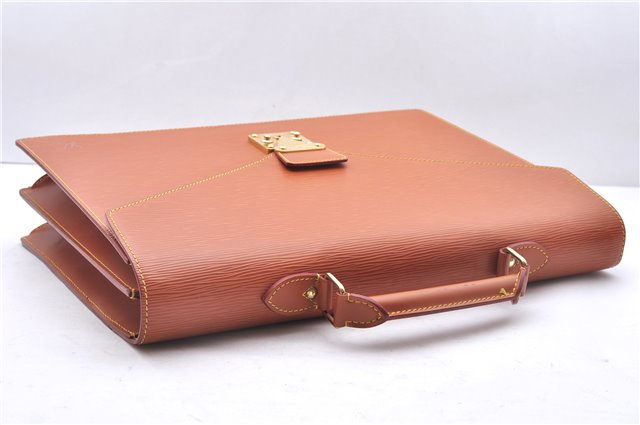 Authentic Louis Vuitton Epi Serviette Conseiller Brown Briefcase M54428 LV 1851E