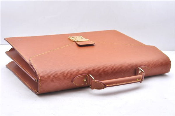 Authentic Louis Vuitton Epi Serviette Conseiller Brown Briefcase M54428 LV 1851E