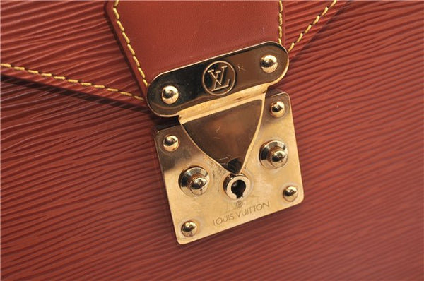 Authentic Louis Vuitton Epi Serviette Conseiller Brown Briefcase M54428 LV 1851E
