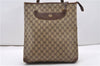 Authentic GUCCI Vintage Shoulder Tote Bag GG PVC Leather Brown Junk 1851G