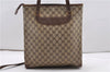 Authentic GUCCI Vintage Shoulder Tote Bag GG PVC Leather Brown Junk 1851G