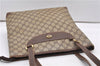 Authentic GUCCI Vintage Shoulder Tote Bag GG PVC Leather Brown Junk 1851G