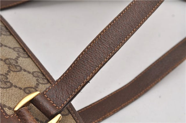 Authentic GUCCI Vintage Shoulder Tote Bag GG PVC Leather Brown Junk 1851G
