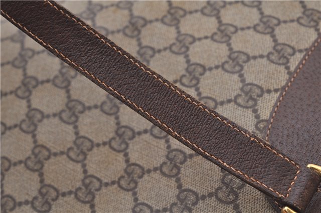 Authentic GUCCI Vintage Shoulder Tote Bag GG PVC Leather Brown Junk 1851G