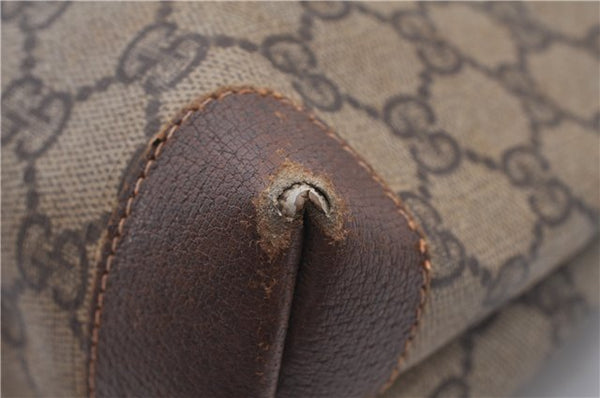 Authentic GUCCI Vintage Shoulder Tote Bag GG PVC Leather Brown Junk 1851G