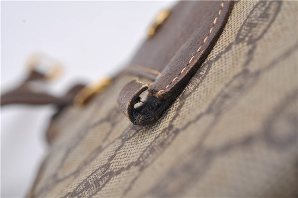 Authentic GUCCI Vintage Shoulder Tote Bag GG PVC Leather Brown Junk 1851G