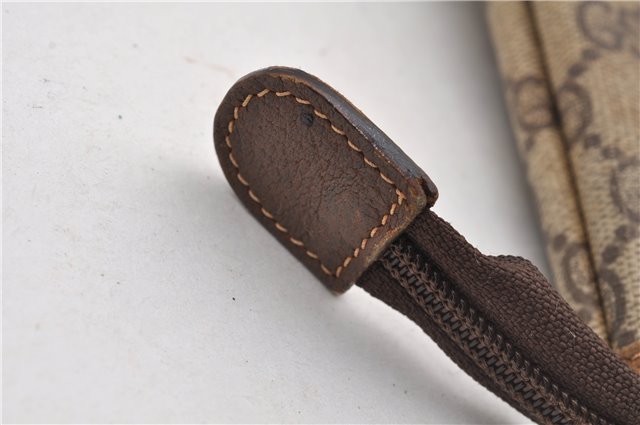 Authentic GUCCI Vintage Shoulder Tote Bag GG PVC Leather Brown Junk 1851G