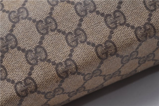 Authentic GUCCI Vintage Shoulder Tote Bag GG PVC Leather Brown Junk 1851G