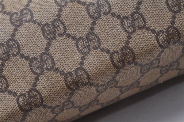 Authentic GUCCI Vintage Shoulder Tote Bag GG PVC Leather Brown Junk 1851G