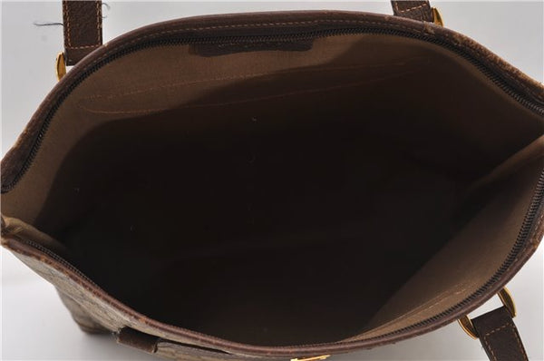 Authentic GUCCI Vintage Shoulder Tote Bag GG PVC Leather Brown Junk 1851G