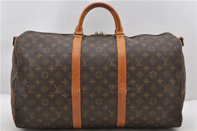 Auth Louis Vuitton Monogram Keepall Bandouliere 50 Boston Bag M41416 LV 1852D