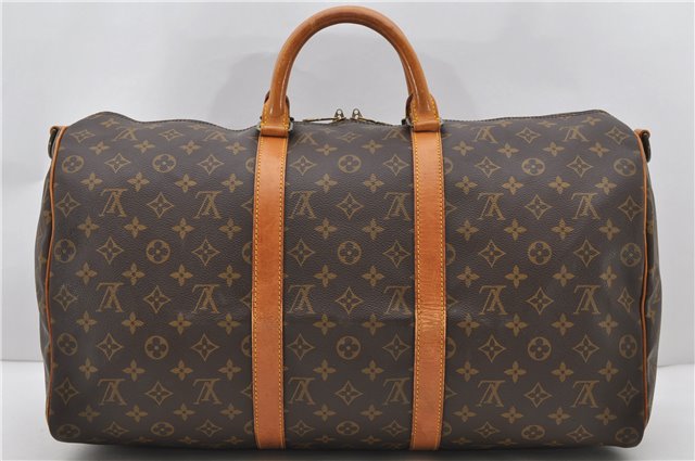 Auth Louis Vuitton Monogram Keepall Bandouliere 50 Boston Bag M41416 LV 1852D