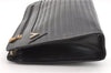 Authentic MARIO VALENTINO Logo Clutch Hand Bag Purse Leather Black 1853G