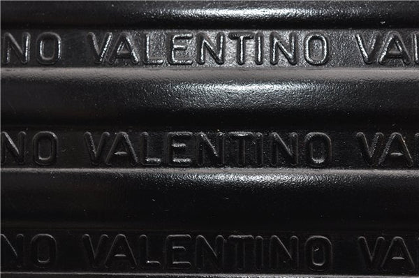 Authentic MARIO VALENTINO Logo Clutch Hand Bag Purse Leather Black 1853G