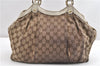 Authentic GUCCI Sukey Shoulder Tote Bag GG Canvas Leather 211944 Brown 1855G