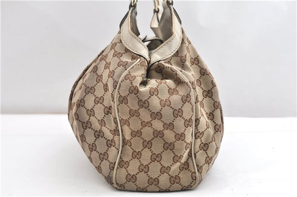 Authentic GUCCI Sukey Shoulder Tote Bag GG Canvas Leather 211944 Brown 1855G