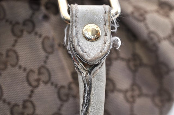 Authentic GUCCI Sukey Shoulder Tote Bag GG Canvas Leather 211944 Brown 1855G