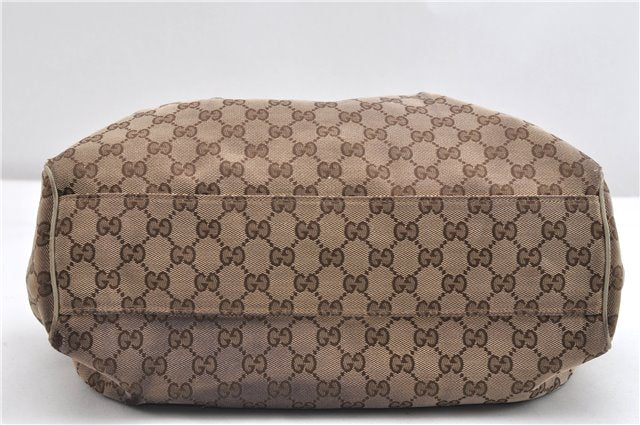 Authentic GUCCI Sukey Shoulder Tote Bag GG Canvas Leather 211944 Brown 1855G