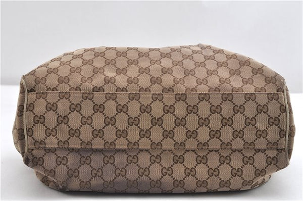 Authentic GUCCI Sukey Shoulder Tote Bag GG Canvas Leather 211944 Brown 1855G