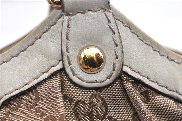 Authentic GUCCI Sukey Shoulder Tote Bag GG Canvas Leather 211944 Brown 1855G