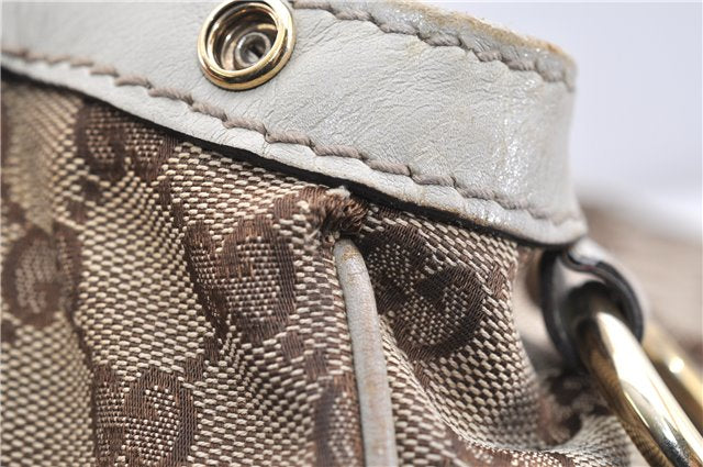 Authentic GUCCI Sukey Shoulder Tote Bag GG Canvas Leather 211944 Brown 1855G