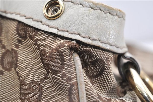 Authentic GUCCI Sukey Shoulder Tote Bag GG Canvas Leather 211944 Brown 1855G