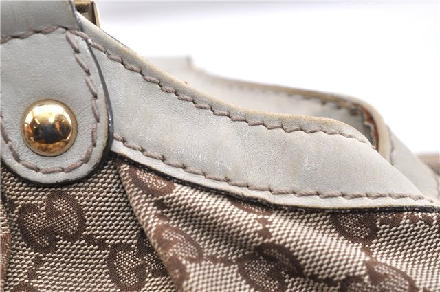 Authentic GUCCI Sukey Shoulder Tote Bag GG Canvas Leather 211944 Brown 1855G