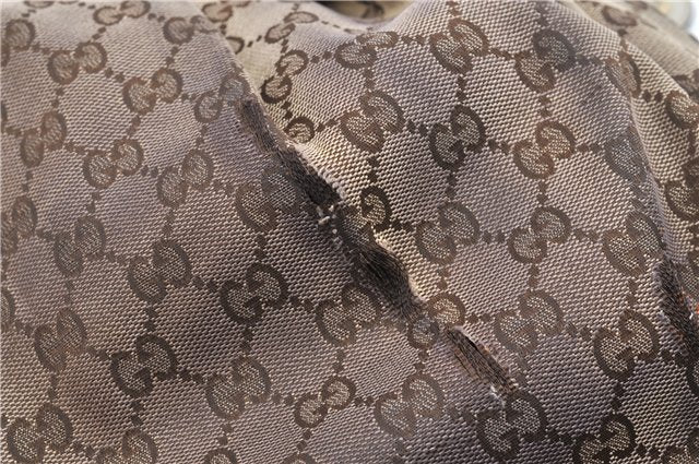 Authentic GUCCI Sukey Shoulder Tote Bag GG Canvas Leather 211944 Brown 1855G