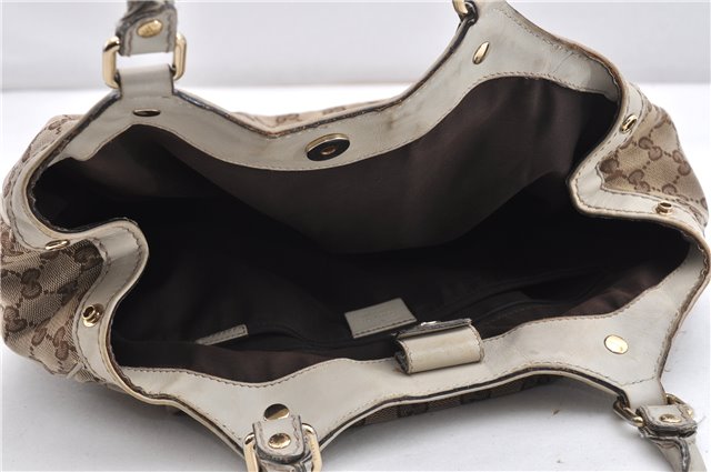 Authentic GUCCI Sukey Shoulder Tote Bag GG Canvas Leather 211944 Brown 1855G