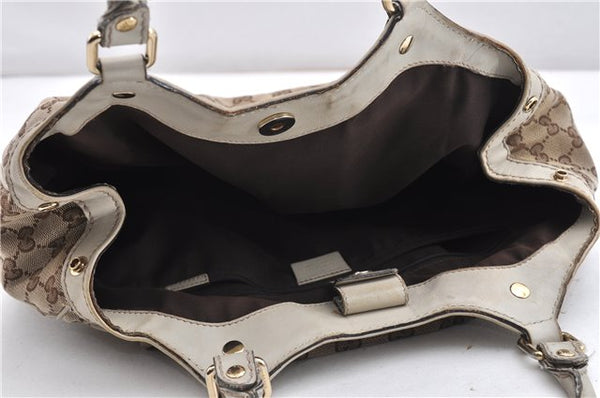 Authentic GUCCI Sukey Shoulder Tote Bag GG Canvas Leather 211944 Brown 1855G