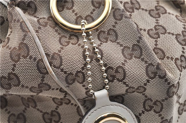 Authentic GUCCI Sukey Shoulder Tote Bag GG Canvas Leather 211944 Brown 1855G