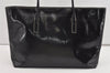 Authentic PRADA Vintage Enamel Shoulder Tote Bag Black 1855I