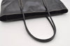 Authentic PRADA Vintage Enamel Shoulder Tote Bag Black 1855I