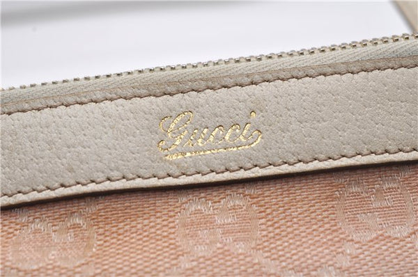 Authentic GUCCI Abbey Shoulder Tote Bag GG Canvas Leather 141470 Pink 1856G