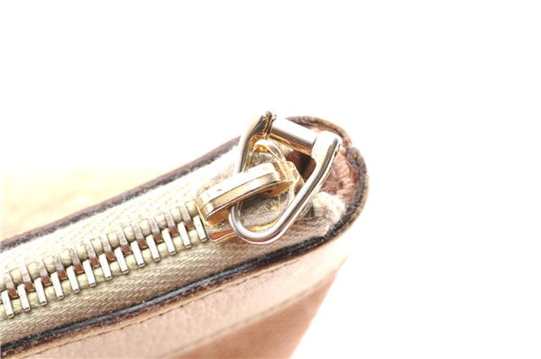 Authentic GUCCI Abbey Shoulder Tote Bag GG Canvas Leather 141470 Pink 1856G