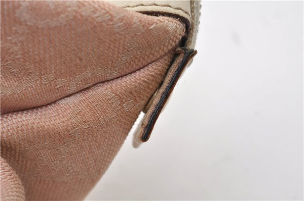 Authentic GUCCI Abbey Shoulder Tote Bag GG Canvas Leather 141470 Pink 1856G